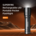 SUPERFIRE Factory LED Antorcha Linterna recargable para el hogar ABS Luz fuerte Mini antorcha portátil